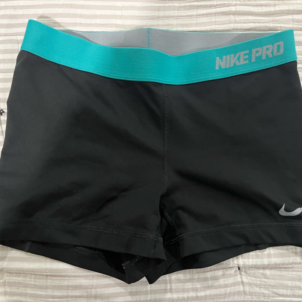 Nike Pro Women's Shorts - Black and Teal